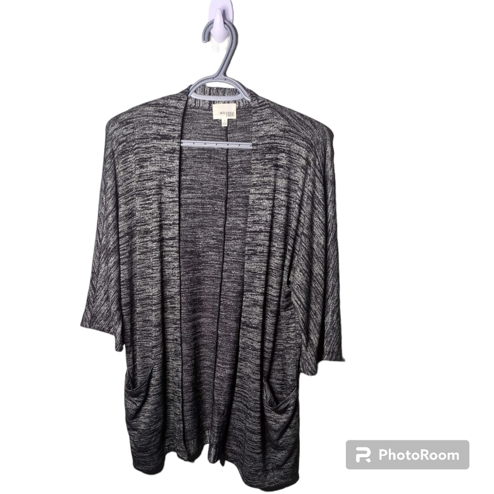 Wilfred Free Zlata Open‎ Front Cardigan Oversized Grey/Black Mix Size S